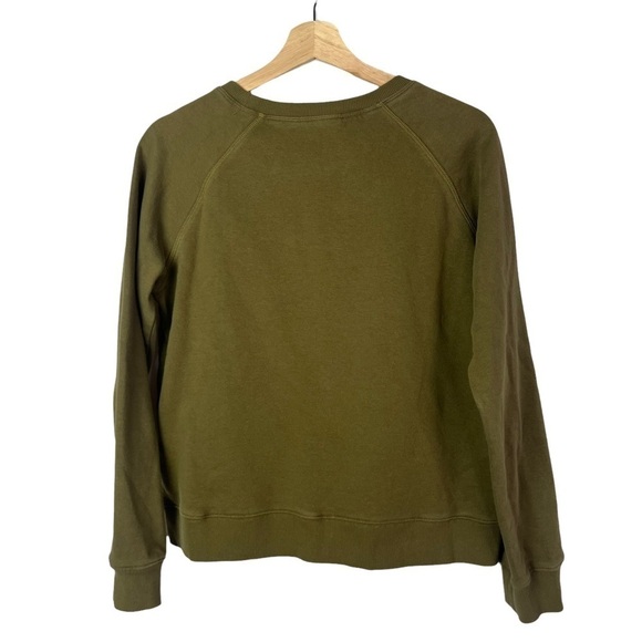 Rebecca Minkoff Olive Green I Feel Love Graphic Crewneck Sweatshirt S - Picture 3 of 5